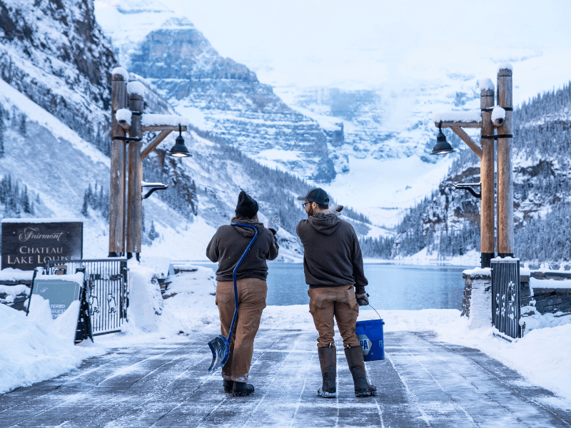 Grounds Team at the Fairmont Chateau Lake Louise. Photo courtesy of BLLHA and Fairmont Hotels & Resorts Grounds Team at the Fairmont Chateau Lake Louise. Photo courtesy of BLLHA and Fairmont Hotels & Resorts