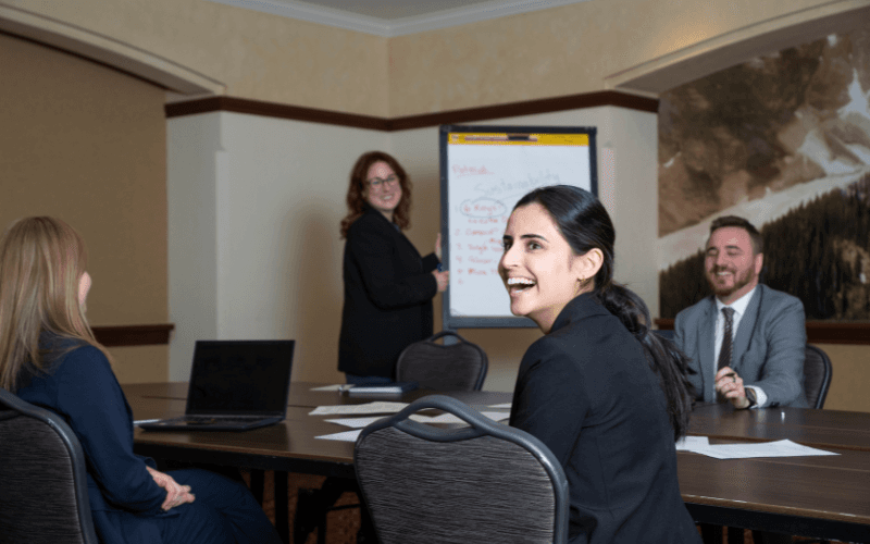 Employees during a team meeting. Photo courtesy of BLLHA and Fairmont Hotels & Resorts. Employees during a team meeting. Photo courtesy of BLLHA and Fairmont Hotels & Resorts.